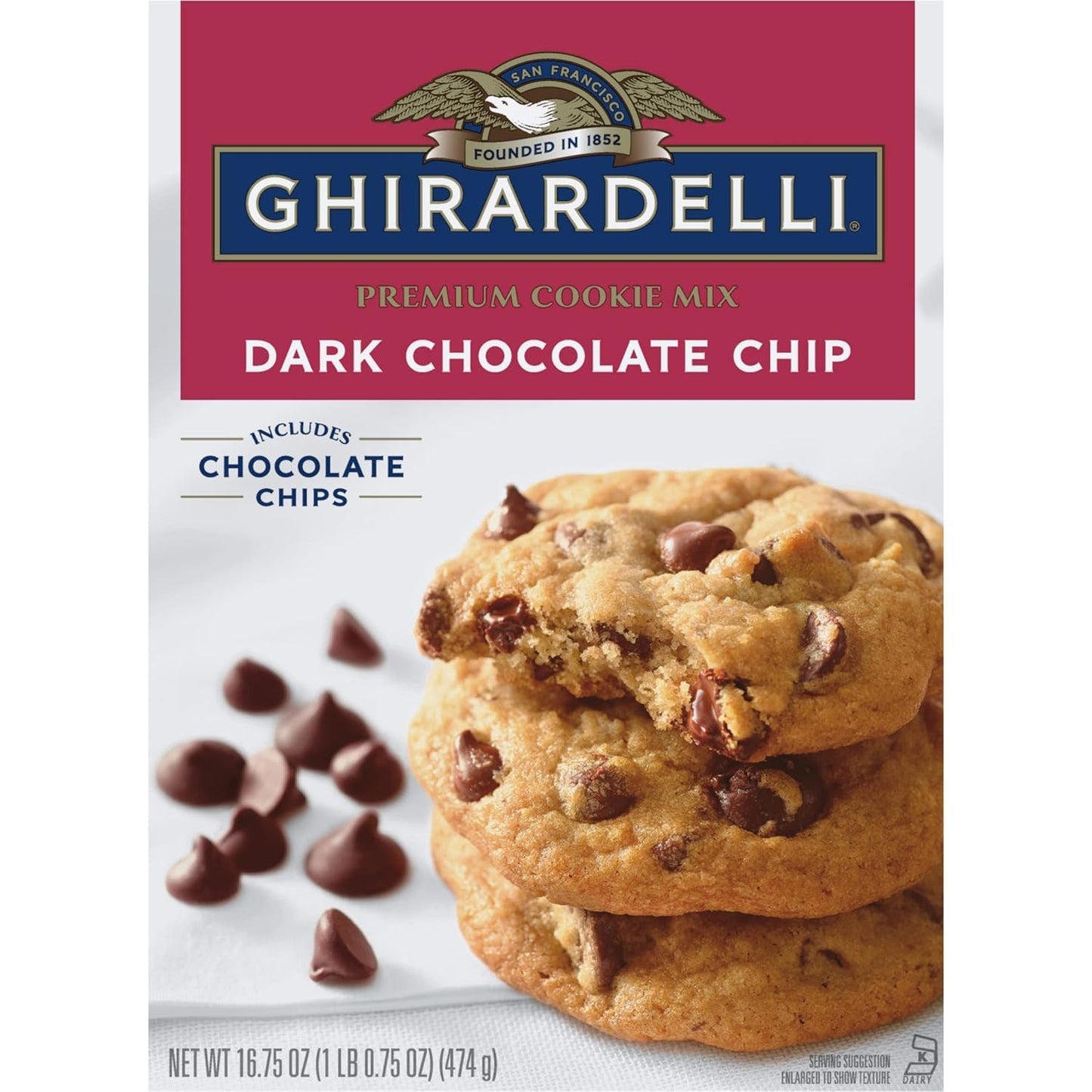 Ghirardelli, Premium Cookie Mix, Dark Chocolate Chip, 16.75 Ounce