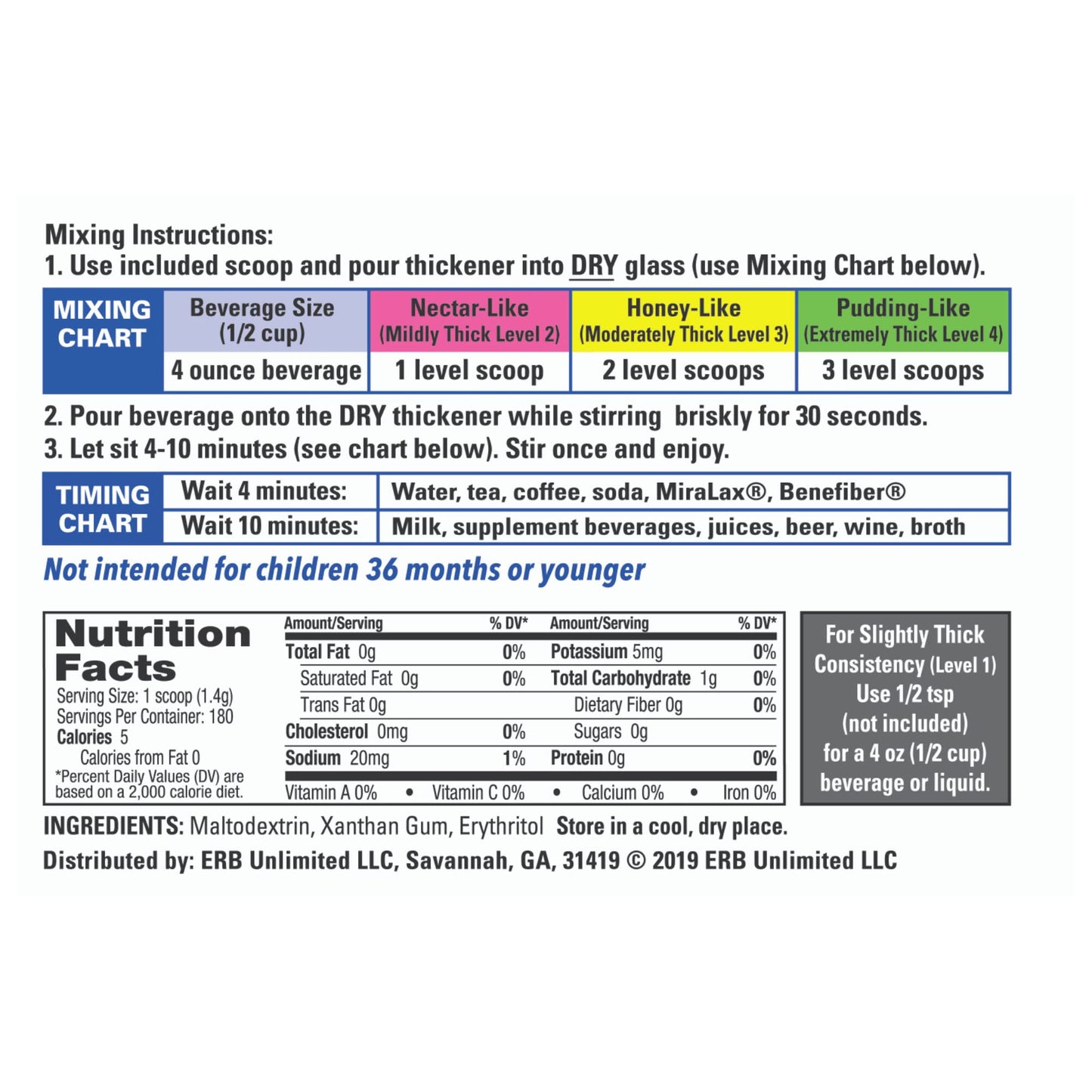 Clear DysphagiAide Thickener, 180 Serving Jar (252g), Xanthan Gum Powder for IDDSI Thickness Levels 1-4