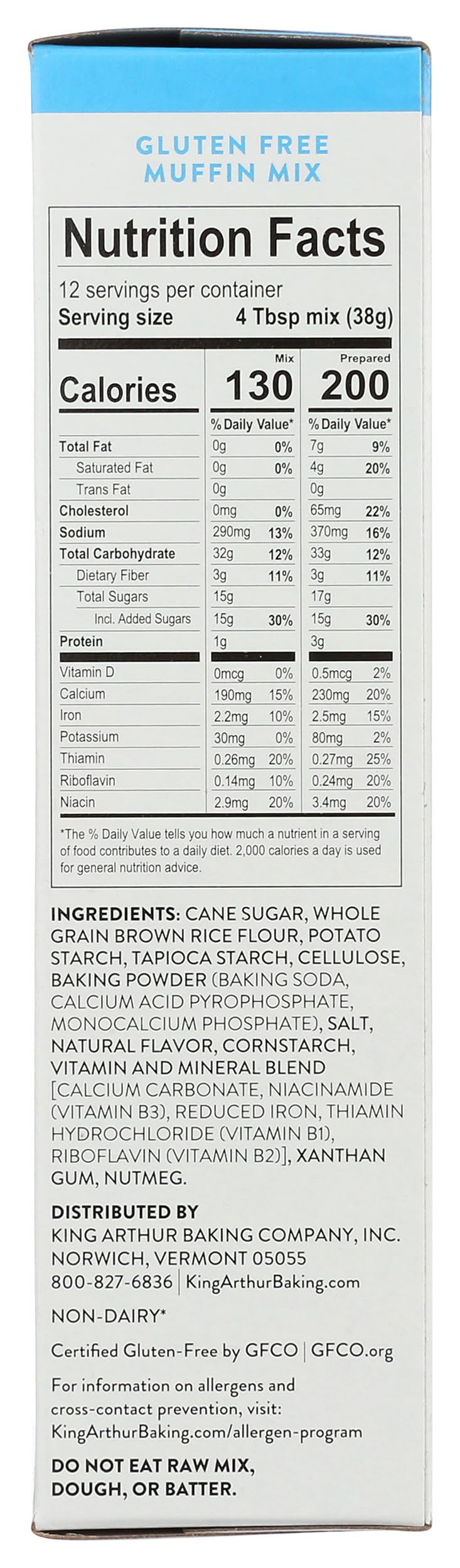 King Arthur Gluten Free Muffin Mix, 16 oz