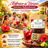 Jamaica Flor - 100% Natural Loose Leaf Hibiscus Tea - 16 oz (1 lb) - Dried Hibiscus Flower Petals - Caffeine-Free - Rich in Antioxidants - Vegan