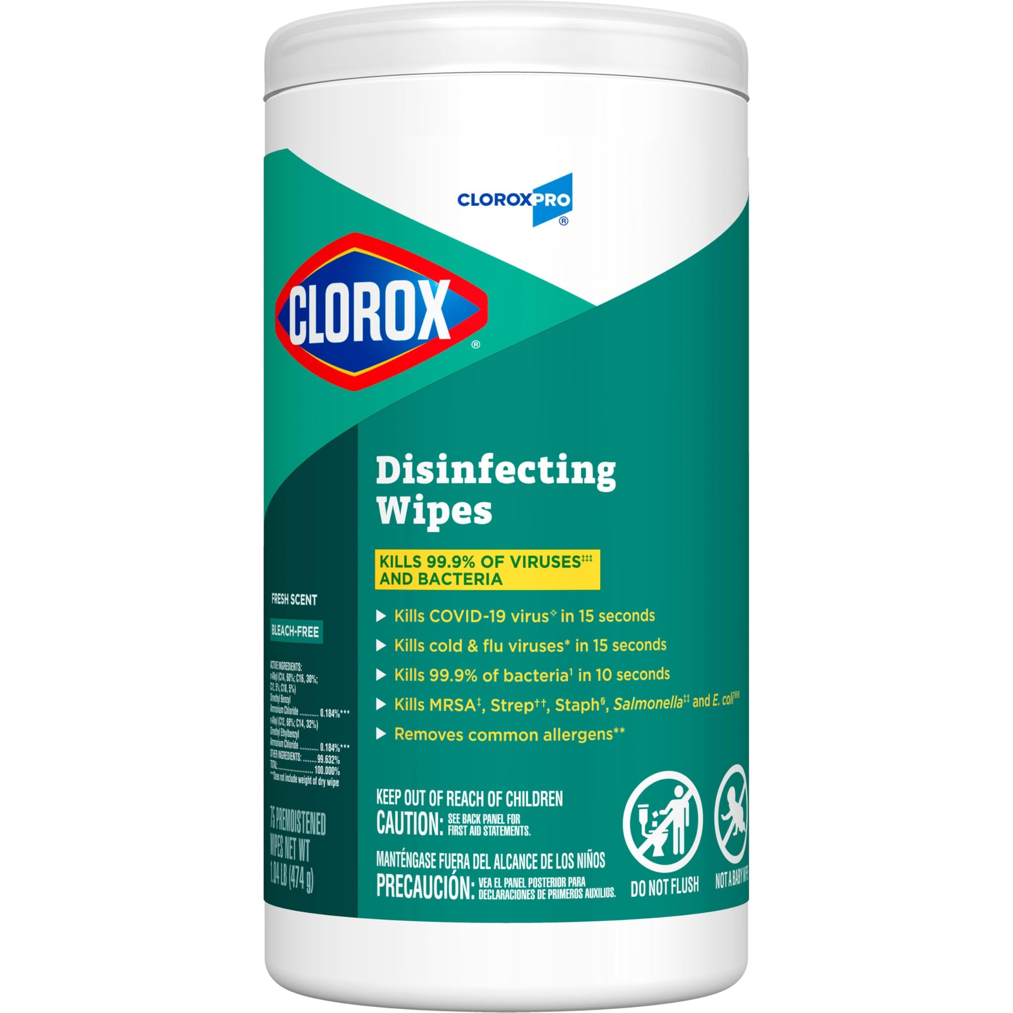 CloroxPro Clorox Disinfecting Wipes, Fresh Scent, 75 Count (Package May Vary)