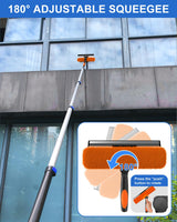 SKGPOLE 26 Foot High Reach Duster Kit with 5-20 ft Telescoping Extension Pole, High Ceiling Duster, Cobweb Duster, Window Squeegee, Feather Duster