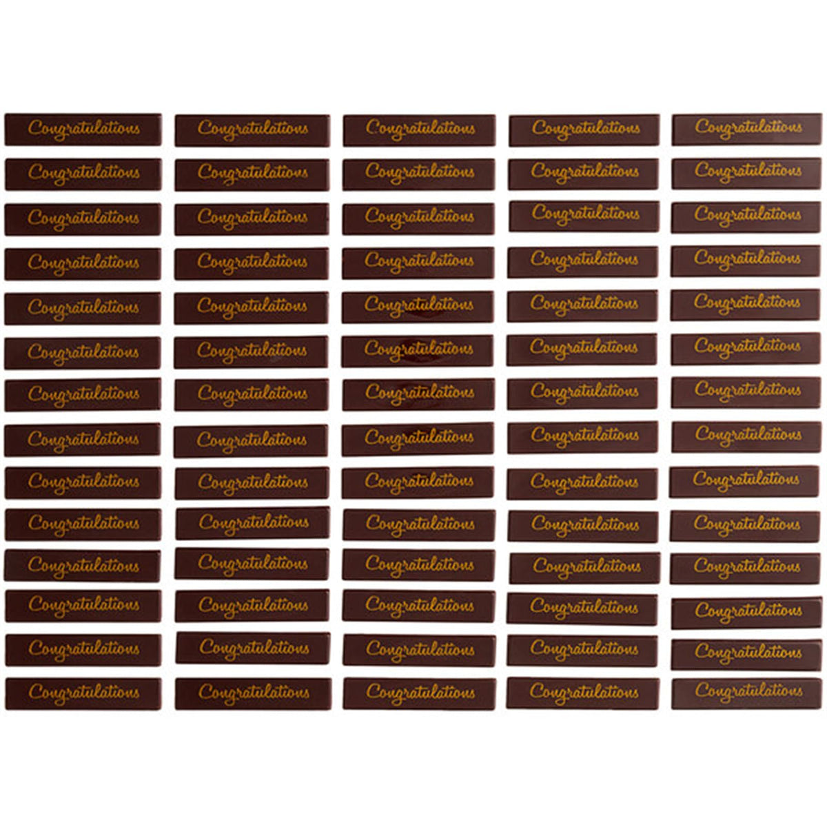 Chocolatree Congratulations Chocolate Decoration - 70/Box Dark Chocolate 61% Cacao WS-999CTRE49857-NPF