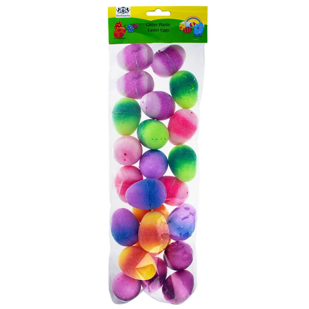 BestPysanky Set of 24 Glittered Jelly Fruit Marmalade Plastic Easter Eggs