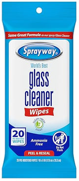 Sprayway SW199R Ammonia-Free Glass Cleaner Wipes, Fresh Scent, 20 Count