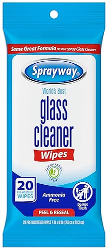 Sprayway SW199R Ammonia-Free Glass Cleaner Wipes, Fresh Scent, 20 Count