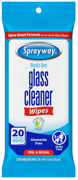 Sprayway SW199R Ammonia-Free Glass Cleaner Wipes, Fresh Scent, 20 Count