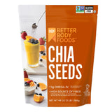 BetterBody Foods Chia Seeds 3 lbs, 48 Oz, with Omega-3, Non-GMO, Gluten Free, Keto Diet Friendly, Vegan, Good Source of Fiber, Add to Smoothies