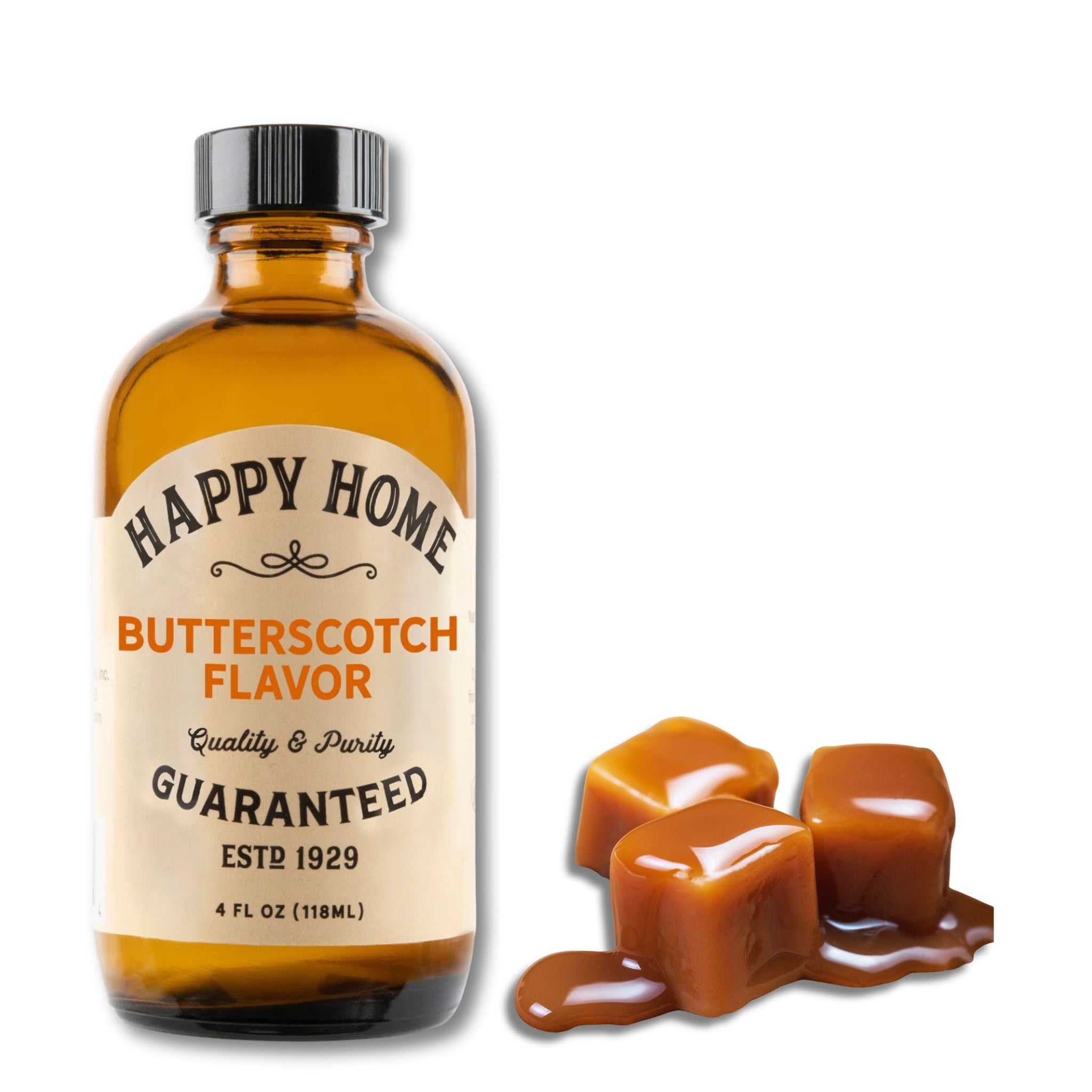 Happy Home Butterscotch Flavor Extract, Gluten-Free, Dairy-Free, Nut-Free, Kosher, 4 fl oz