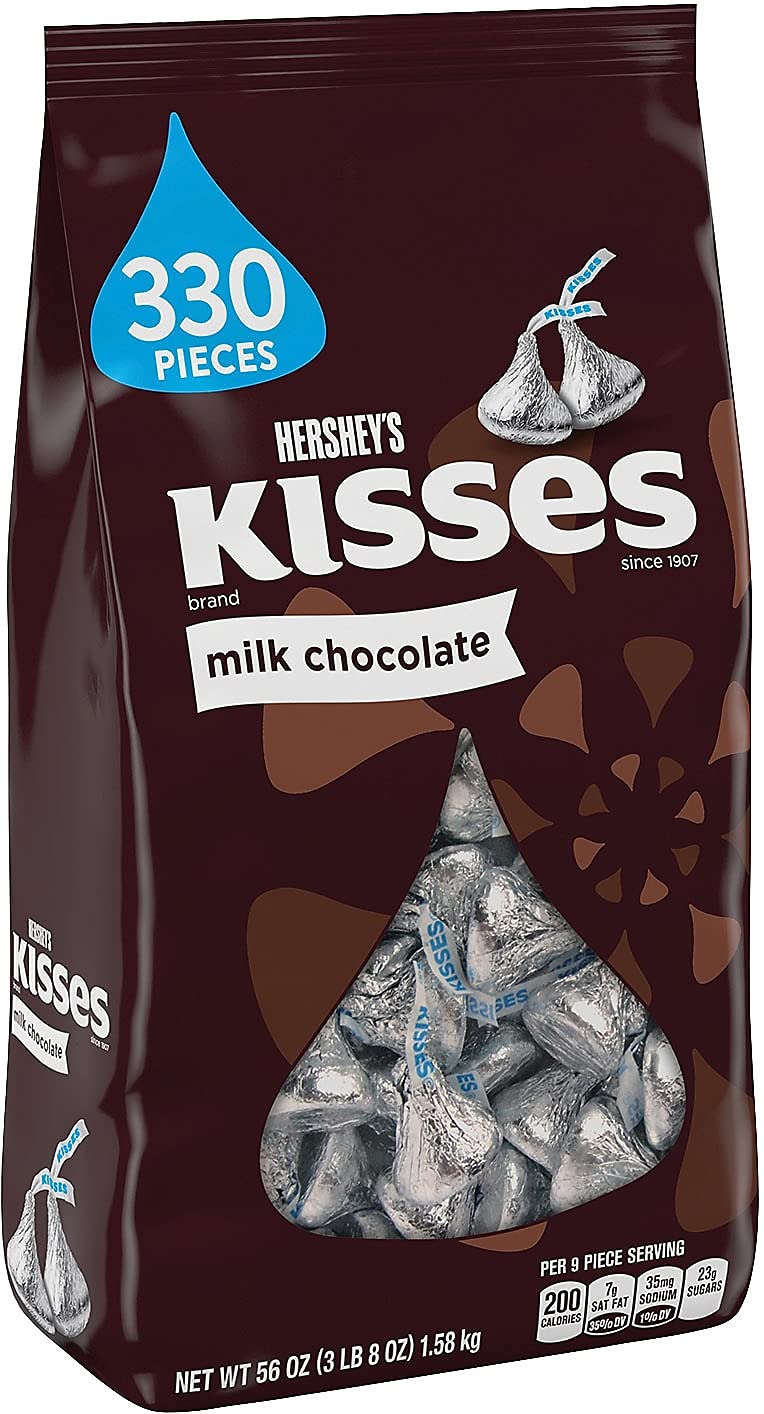 Hershey's Milk Chocolate Kisses, 56 Ounce Bag (330 Pieces) (4 Pack)