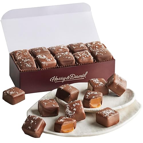 Sea Salt Caramels Gift Box - 20 Count (15Oz Box), Caramels, Sea Salt, Candy Gift, Holiday Treats