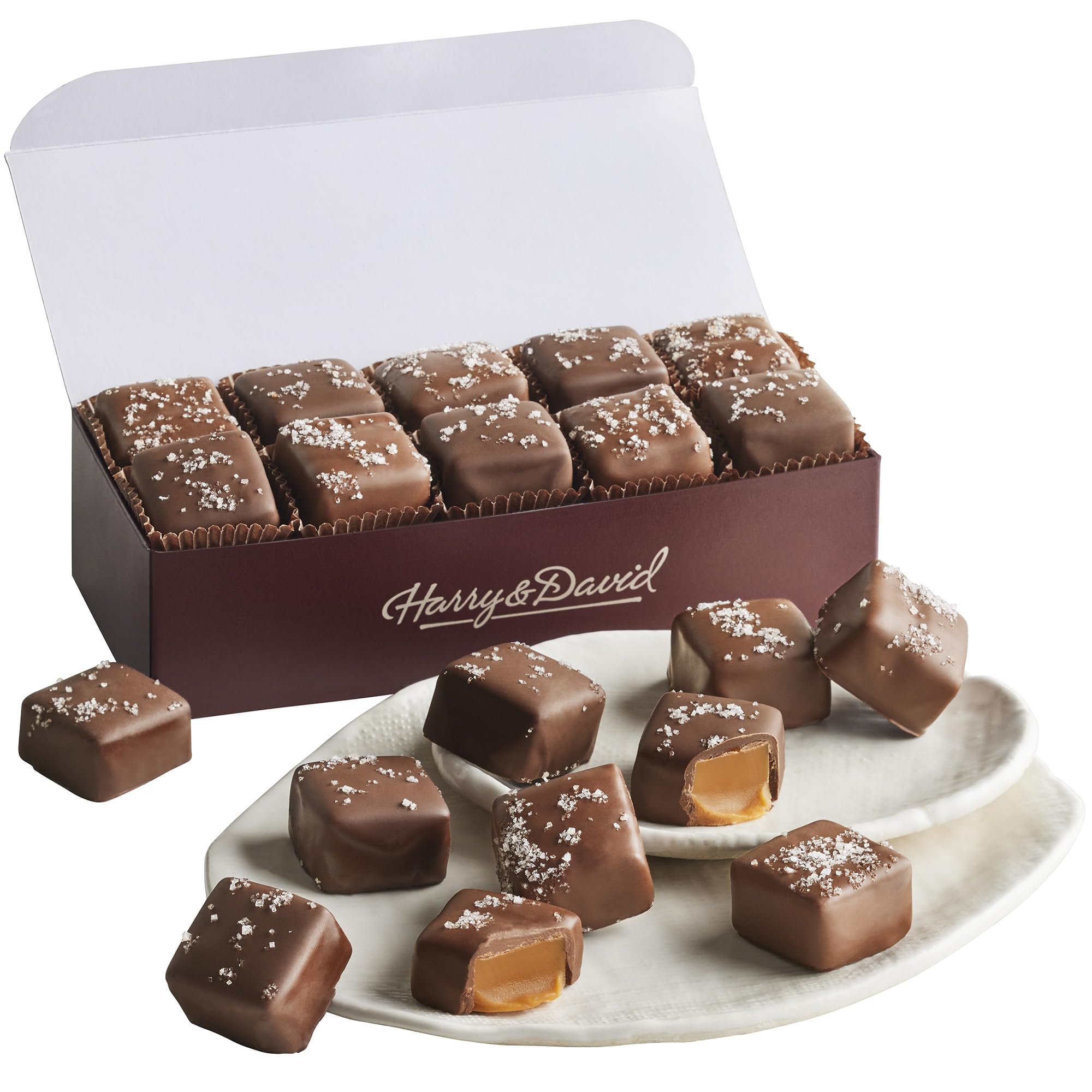 Sea Salt Caramels Gift Box - 20 Count (15Oz Box), Caramels, Sea Salt, Candy Gift, Holiday Treats