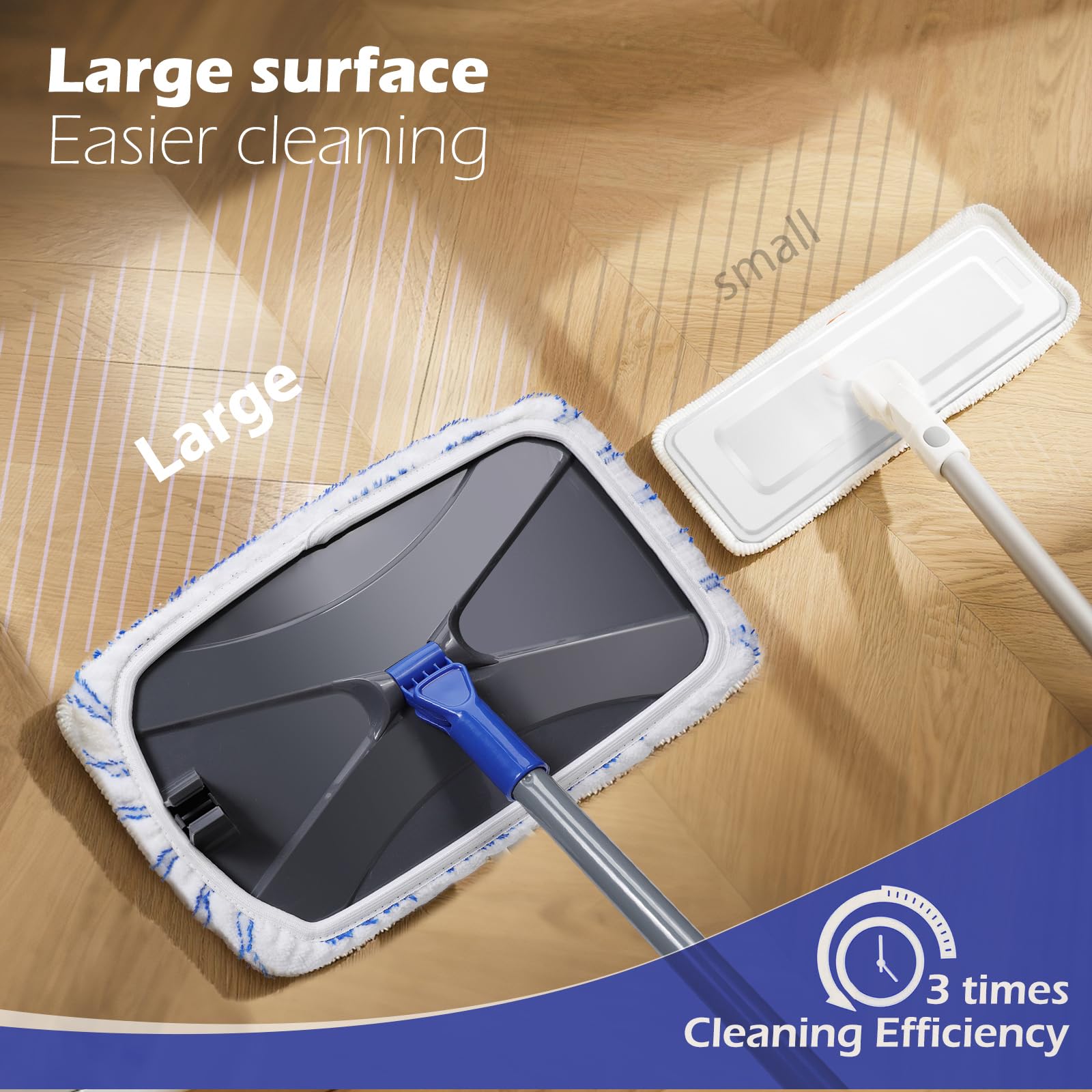 Masthome Microfiber Mop,Large Surface Flat Mop with 5 Reusable Pads,Hardwood Floor Mops for Dry and Wet Use,Microfiber Mops for Floor Cleaning-1