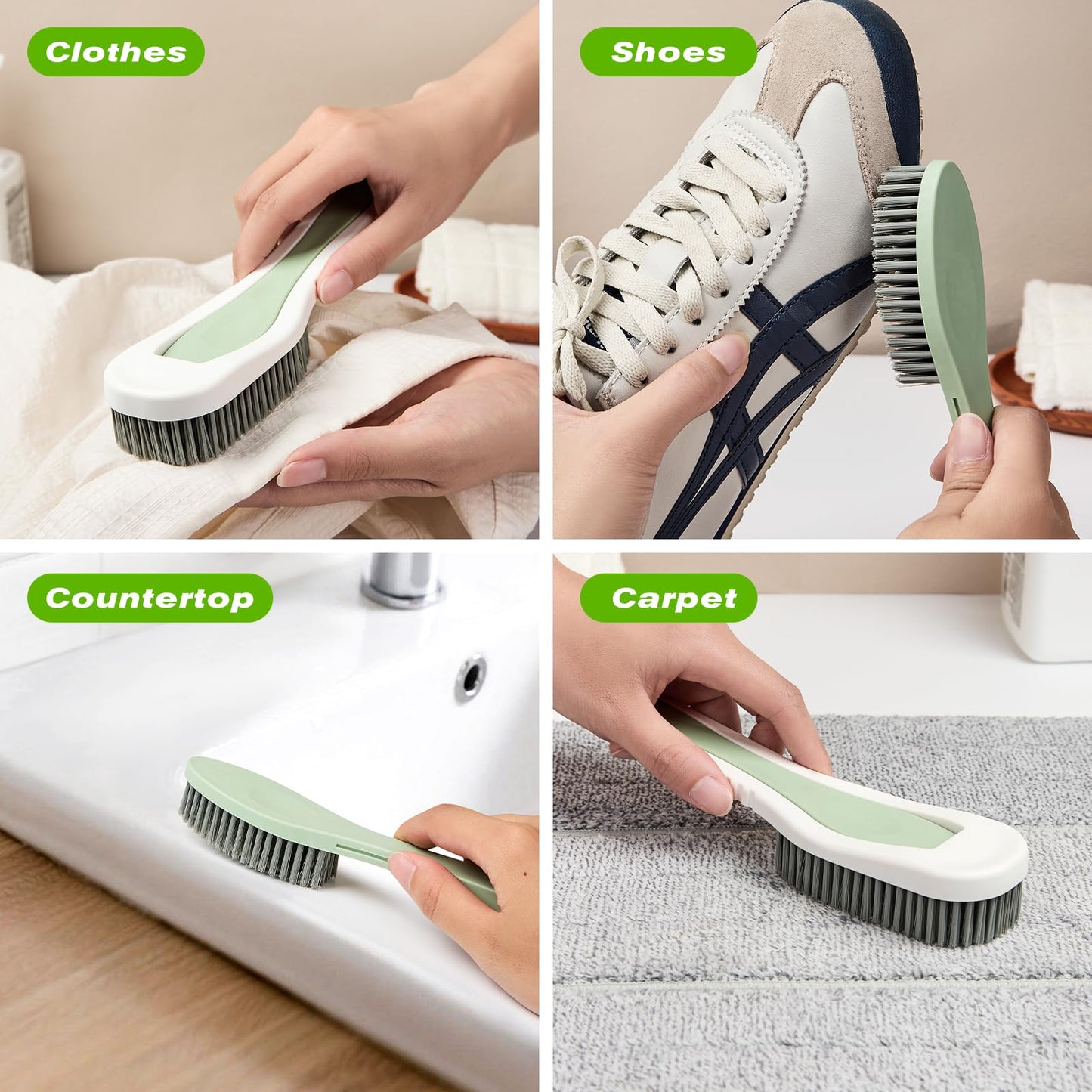 Shoe Cleaning Brush Laundry Brush,Comfort Grip Soft Scrub Brushes for Household Use,Detachable Dual-Use Cleaning Brush Tool - for Clothes Shoes