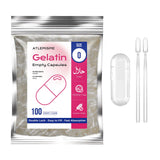 ATLEMISME Empty Gelatin Capsules Size 0 - Clear Empty Capsules 100 Count - Kosher and Halal Pure Gelatin Pill Capsule - DIY Powder Filling - Fillable