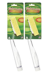 Arrow Dish Sponge w/Soap Dispenser Handle, 2pk - Fillable Dish Wand for Quick, Convenient Cleaning - Easy to Refill - Built-In Scrubber for Dishes