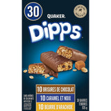 Dipps TRIPLE PLAY CLUB PACK Snack Bars, 30 Count, Chocolate, Caramel, Peanut Butter