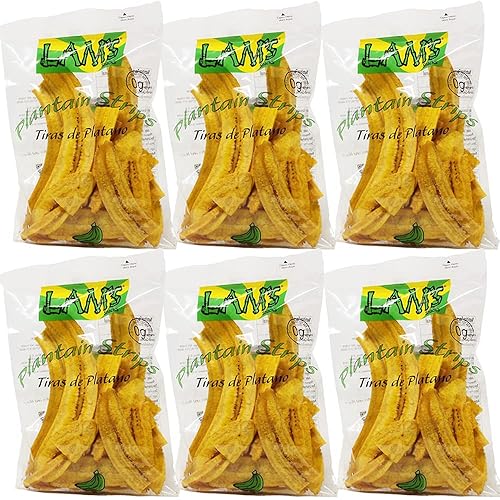 (pack of 06) Lam's Plantain Strips || Tiras de Platano || 2.5oz || 71g || Vegetable Snacks || Healthy & Fresh Snacks || Gluten-free || Banana Chips ||