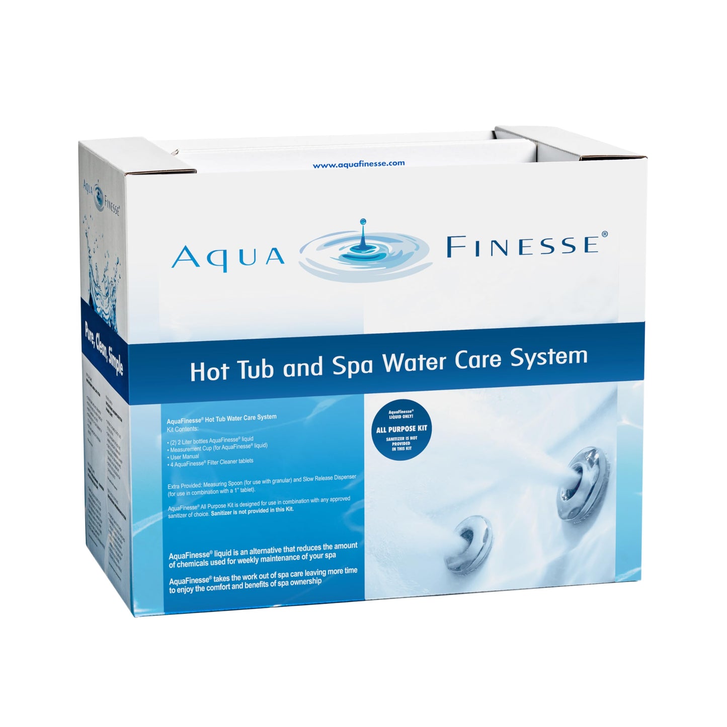AquaFinesse 956500 All-Purpose Hot Tub 3-5 Month Cleaning Maintenance Kit, White