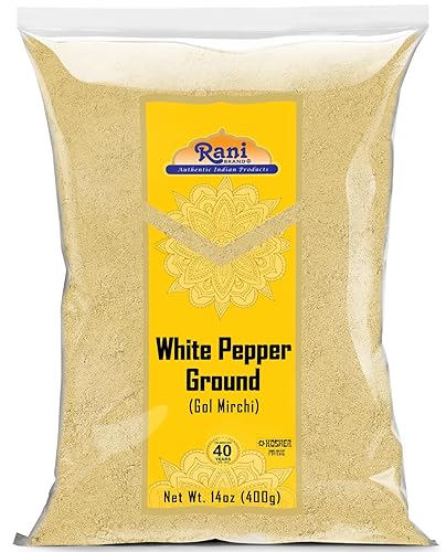 Rani White Pepper (Gol Mirch), Ground Spice 14oz (400g) ~ All Natural | Vegan | Gluten Friendly | NON-GMO | Kosher | Indian Origin