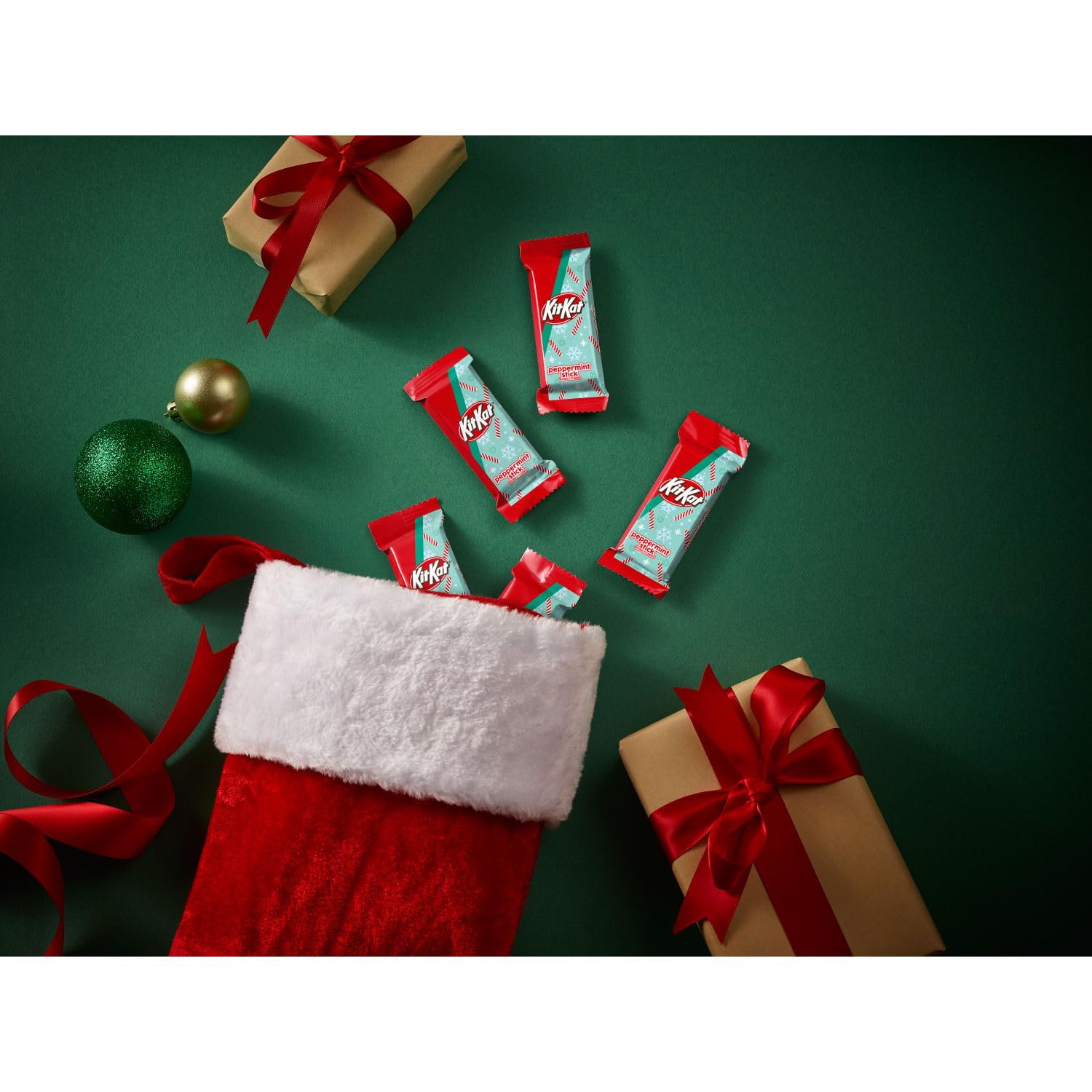 KIT KAT Peppermint Stick Flavored Wafer Snack Size, Christmas Candy Bag, 8.8 oz