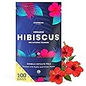 Organic Hibiscus Tea -100 Tea Bags | Organic Herbal Tea From Single Origin | Eco-Friendly Tea Bags | Non-GMO Caffeine Free Tea With Zero Sugar |
