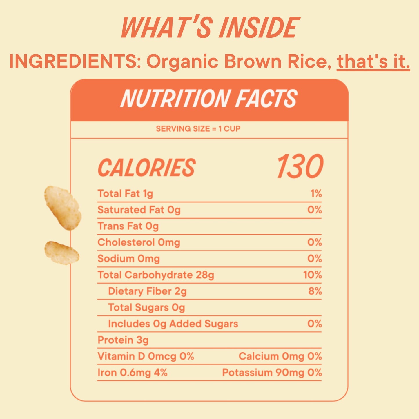 The Real Cereal Company, Organic Rice Crisps Cereal, 8.4 oz, Zero Sugar, Gluten Free, Non-GMO