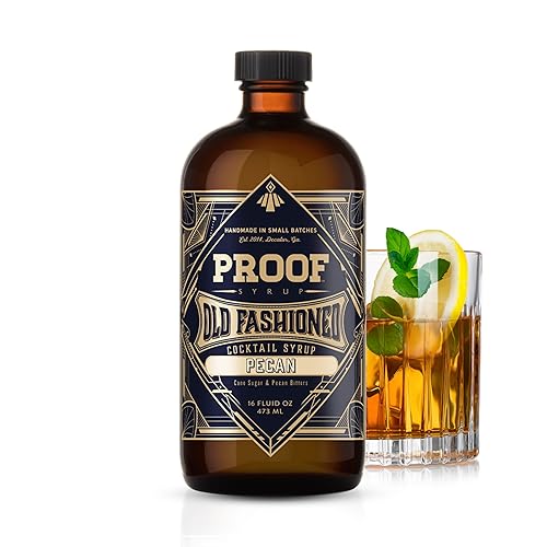 Proof Syrup Old Fashioned Cocktail Mix - Made with Real Bitters & Cane Sugar - Pecan Flavor - Fast, Easy, Delicious, Handcrafted Cocktail Syrup - 16oz