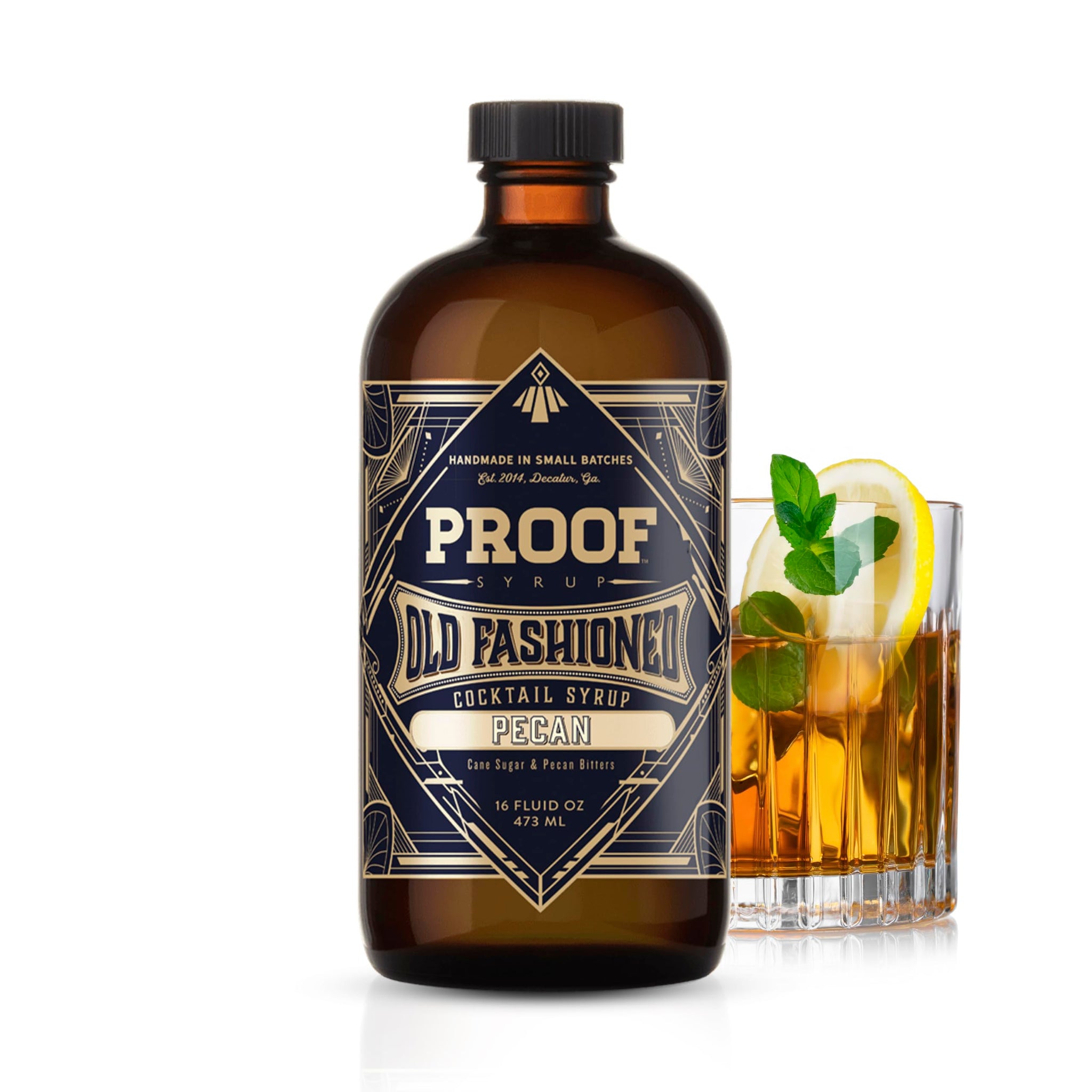 Proof Syrup Old Fashioned Cocktail Mix - Made with Real Bitters & Cane Sugar - Pecan Flavor - Fast, Easy, Delicious, Handcrafted Cocktail Syrup - 16oz