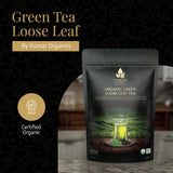 Komar Organics Loose Leaf Green Tea - 16Oz USDA Organic for Energy Boost, Antioxidants - Certified Kosher Delicate Flavor Assam Tea Organic Tea Leaves