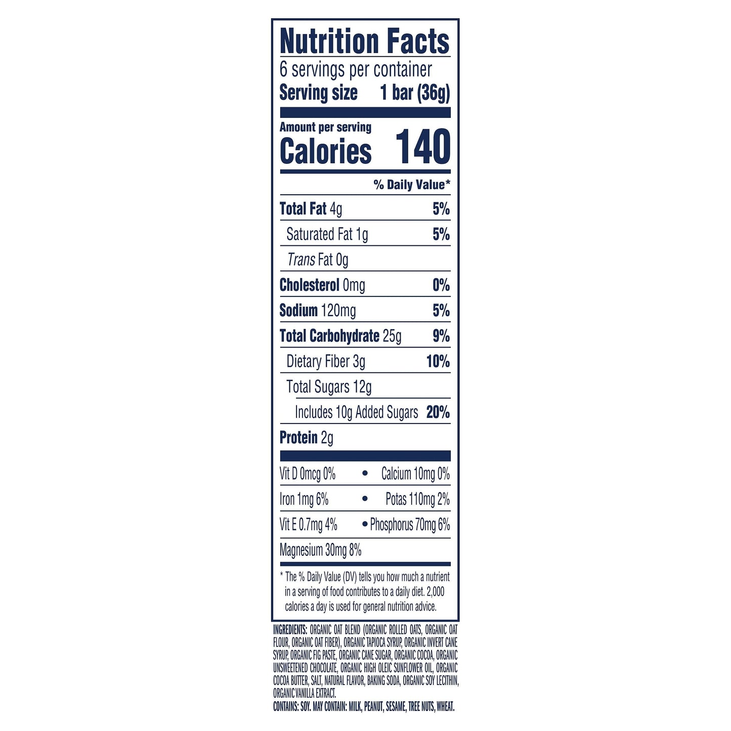 Zbar - Chocolate Brownie - Soft-Baked Energy Snack Bars - Non-GMO - 11g Whole Grains - USDA Organic Granola Bars - Snacks for Kids (6 Pack)