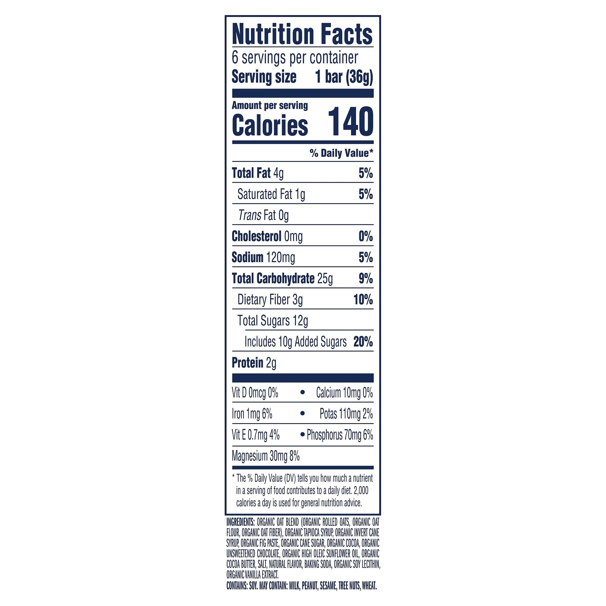 Zbar - Chocolate Brownie - Soft-Baked Energy Snack Bars - Non-GMO - 11g Whole Grains - USDA Organic Granola Bars - Snacks for Kids (6 Pack)