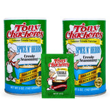 Tony Chachere's Creole and Cajun Seasoning Canisters (2 Pack + Packet) (2 Pack, Spice N' Herbs)