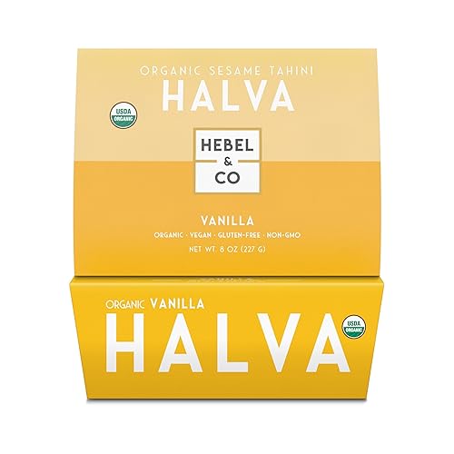 HEBEL & CO Vanilla Halva - 8 oz | Certified USDA Organic, Gluten Free, Kosher & Vegan
