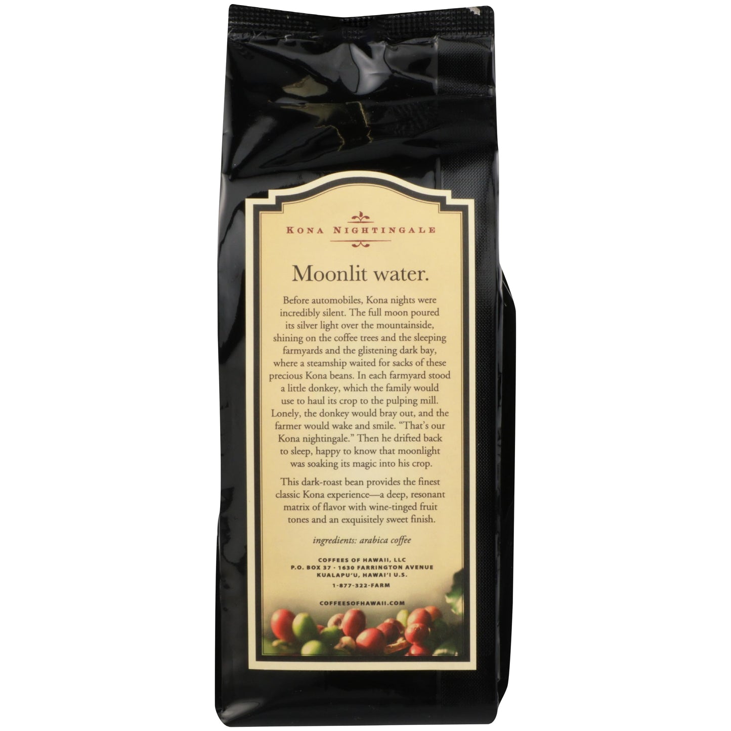 Coffees Of Hawaii, Coffee Kona Nightingale Whole Bean, 8 Ounce