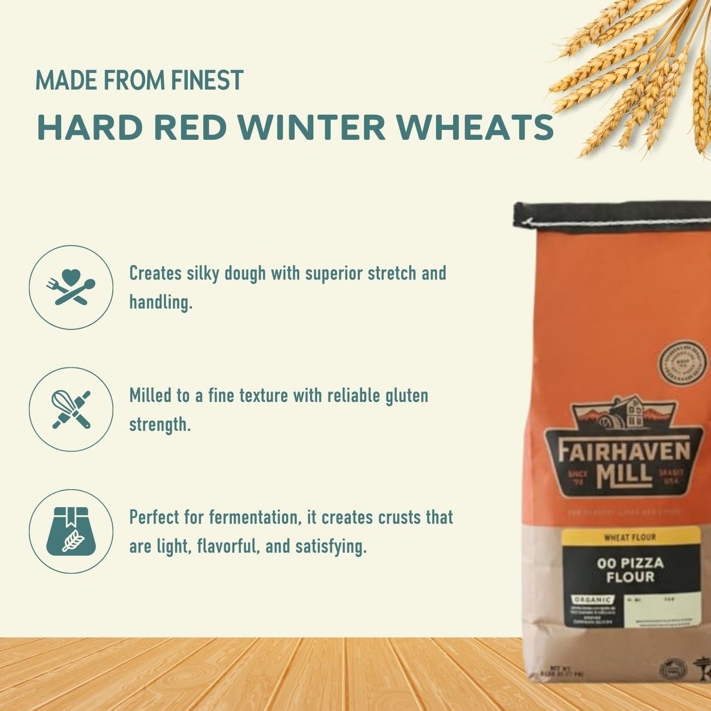 Fairhaven Mill Organic 00 Pizza Flour - USDA Certified Organic and Non-GMO - Perfect for Thin, Supple Pizza Crusts, Rustic Flatbreads, Focaccia