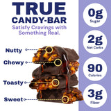 Krack’d Snacks Keto Chocolate Snack Bars - Low Carb, Vegan Chocolate with Almonds and Coconut Caramel - Gluten Free, Sugar Free (Dark Chocolate Aloha
