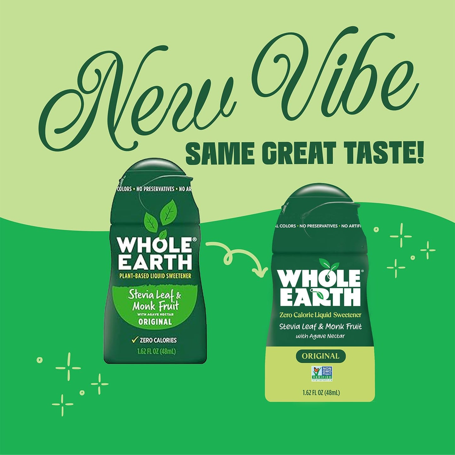 Whole Earth Stevia & Monk Fruit Liquid Sweetener, Original, 1.62 Fl Oz (Pack of 1)