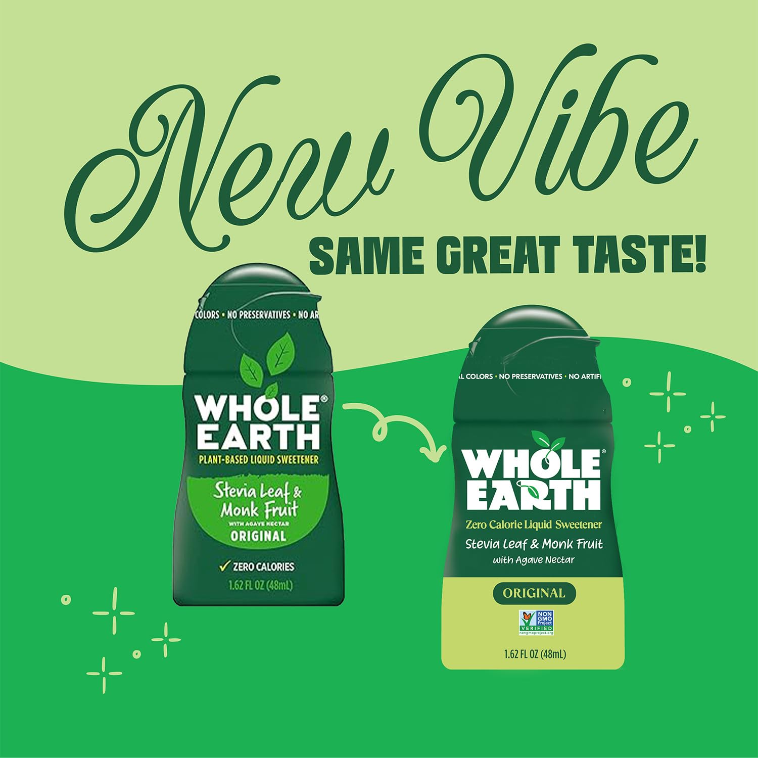 Whole Earth Stevia & Monk Fruit Liquid Sweetener, Original, 1.62 Fl Oz (Pack of 1)