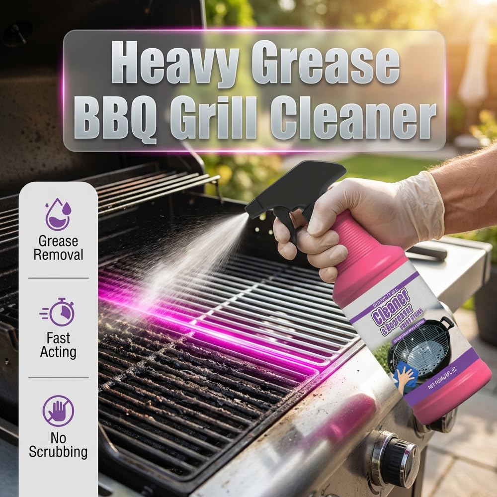 SundownAura 2026 New Fast-Acting Heavy-Duty Grill Degreaser Spray, bbq grill cleaner and degreaser smoky stains degreaser For Outdoor BBQ Cleaner