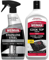 Weiman Stainless Steel Cleaner & Cooktop Heavy Duty Polish - Powerful Appliance Kitchen Cleaning Kit