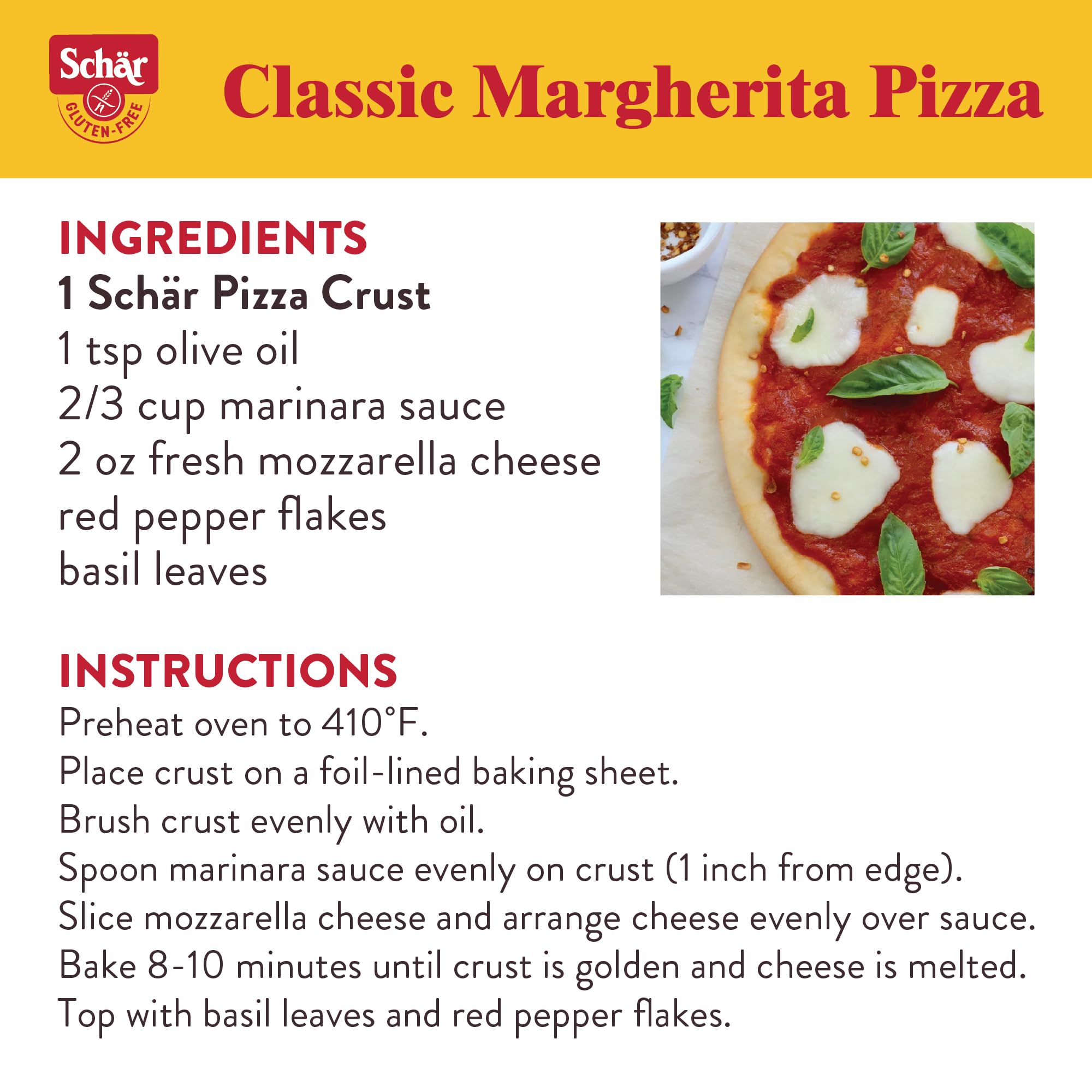 Schar - Pizza Crust - Certified Gluten Free - No GMO's, Wheat or Lactose- (2 - 5.3 oz) 4 Pack