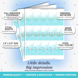 Amanda Creation Underwater Cute Sea Life Baby Sprinkle Baby Shower Mini Chocolate Candy Bar Sticker Wrappers, 45 1.4" x 2.6" Wrap Around Labels, Great