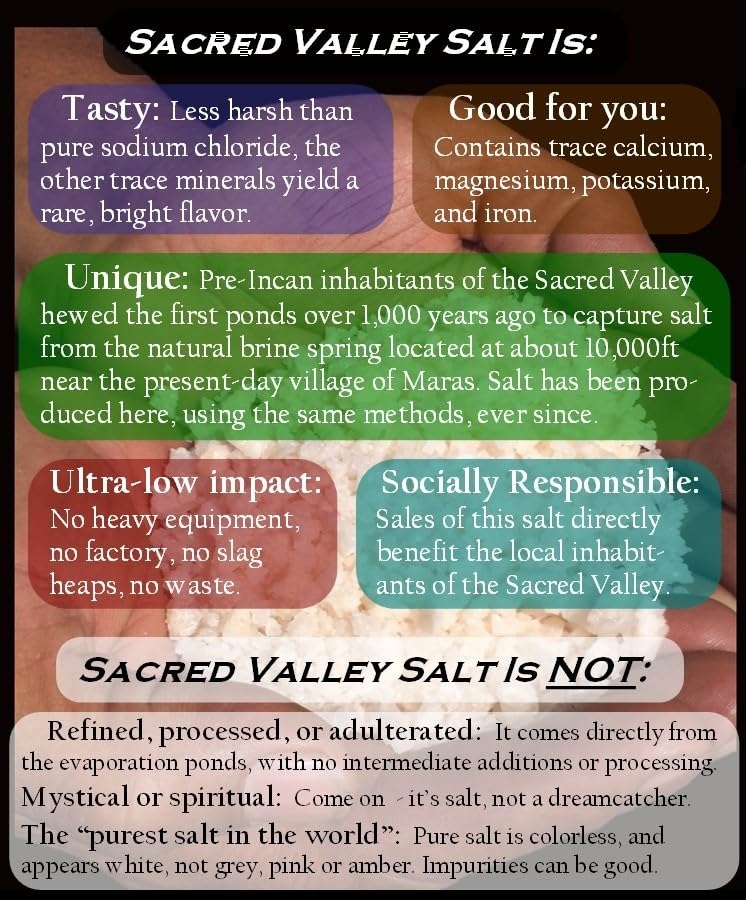 SACRED VALLEY SALT from Maras, Peru - Small Grain Finishing Salt - 4 Pound Bulk Bag