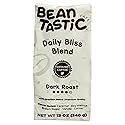 Beantastic Cafe Daily Bliss Blend Dark Roast Ground Coffee/Whole Bean Coffee, 100% Brazilian Beans, Smooth & Bold Flavor, 12 oz Bag (Whole Bean)