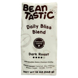 Beantastic Cafe Daily Bliss Blend Dark Roast Ground Coffee/Whole Bean Coffee, 100% Brazilian Beans, Smooth & Bold Flavor, 12 oz Bag (Whole Bean)