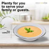 Stock Your Home Plastic Party Bowls (50 Pack) 12 Oz Elegant Disposable Dinnerware - Fancy Shatterproof Tableware for Catering, Holidays, Parties