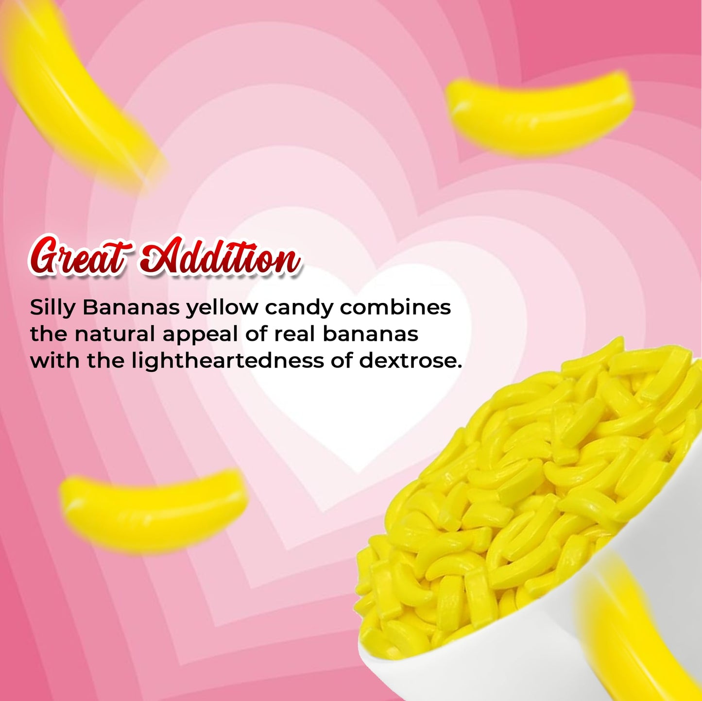 NY Spice Shop Yellow Dextrose Silly Bananas - Candy Bulk Banana Bites - Flavored Healthy Fruity Snacks (1 Pound)