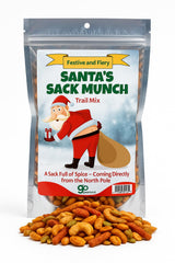Santa's Sack Munch Spicy Trail Mix - Funny mooning Santa Claus design - Edible gifts for Men - Spicy mix, Made in the USA