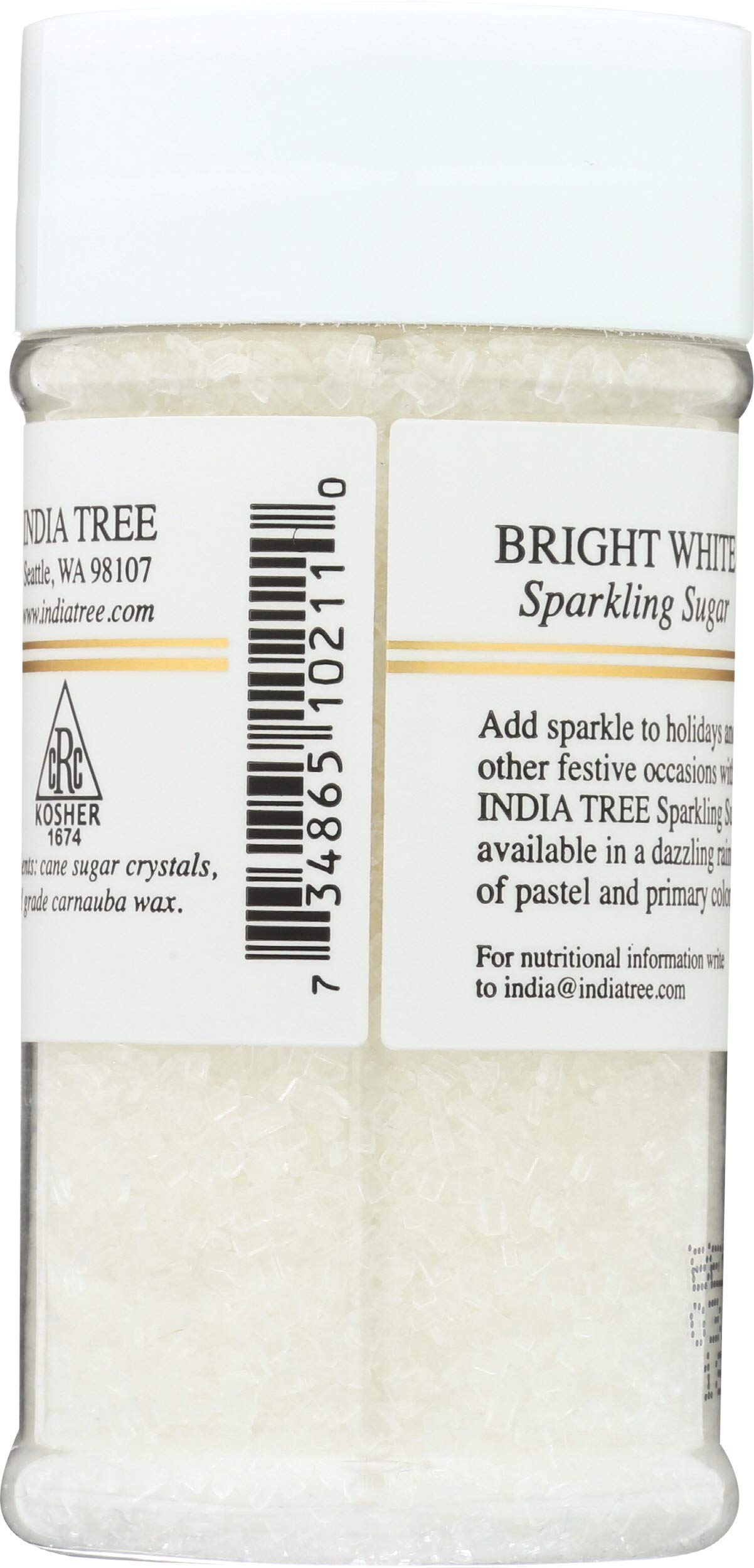 INDIA TREE White Decorating Sugar, 3.5 OZ